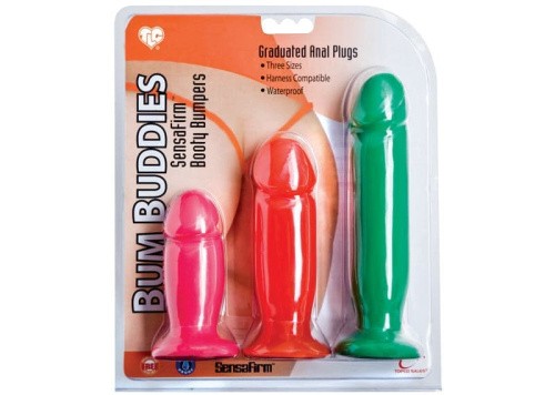 Topco Sales TLC Bum Buddies Booty Bumpers - набор анальных стимуляторов разной длины, 3 шт - sex-shop.ua