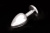 Пикантные Штучки - Маленькая серебристая анальная пробка с закругленным кончиком и кристаллом, 7х3 см (пурпурный) - sex-shop.ua