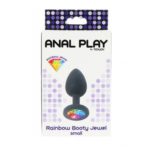 Toy Joy Rainbow Booty Jewel Small - Анальная пробка с радужным кристаллом в основании, 7х2.5 см (S) - sex-shop.ua