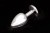 Пикантные Штучки - Маленькая серебристая анальная пробка с закругленным кончиком и кристаллом, 7х3 см (сиреневый) - sex-shop.ua