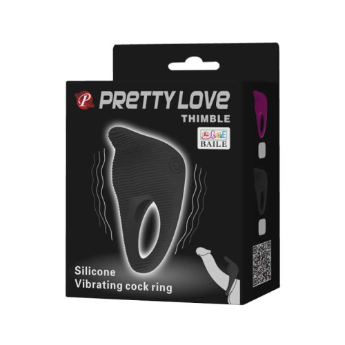 Pretty Love Thimble Vibrating Cock Ring - Эрекционное виброкольцо, 6х2.5 см - sex-shop.ua