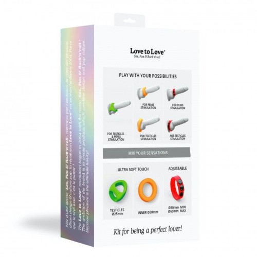 Love To Love Neon Ring Kit - набор ярких эрекционных колец - sex-shop.ua