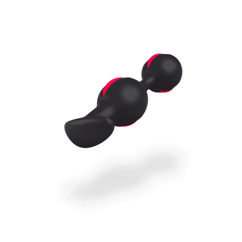 Fun Factory B Balls Duo - анальные шарики со смещенным центром тяжести, 12.5х3.6 см (чёрный с малиновым) - sex-shop.ua