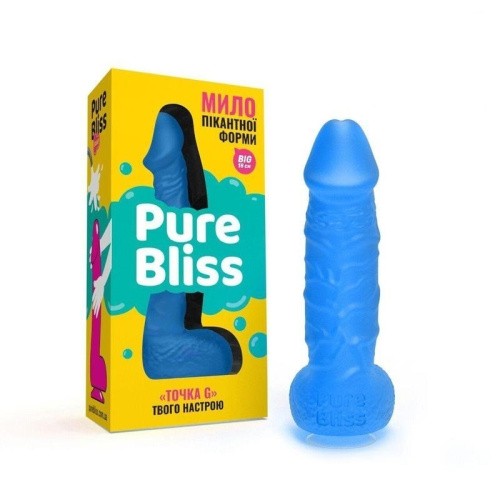 Pure Bliss Big - Крафтовое мыло-член с присоской, 18х4.2 см (синий) - sex-shop.ua