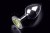 Пикантные Штучки - Большая серебристая анальная пробка с закругленным кончиком и кристаллом, 9х4 см (желтый) - sex-shop.ua