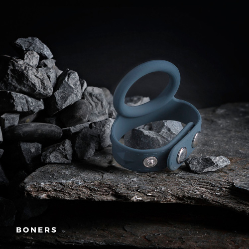 Boners Cock & Ball Strap - Эрекционное кольцо, L (серый) - sex-shop.ua