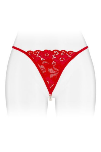 Fashion Secret Venusina Red - Трусики-стринги с жемчужной ниткой, S-L (красные) - sex-shop.ua