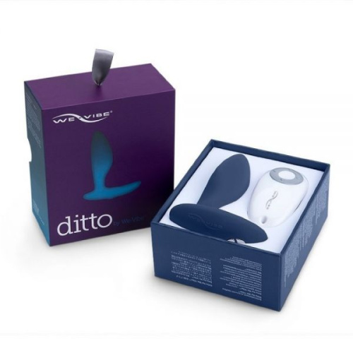 We-Vibe Ditto + Лубрикант 50 мл - смарт-пробка з дистанційним управлінням, 8.8х3,1 см (синій)