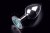 Пикантные Штучки - Большая серебристая анальная пробка с закругленным кончиком и кристаллом, 9х4 см (голубой) - sex-shop.ua