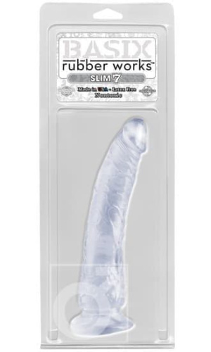 Фаллоимитатор Basix Slim 7, 18х3,5 см (голубой) - sex-shop.ua