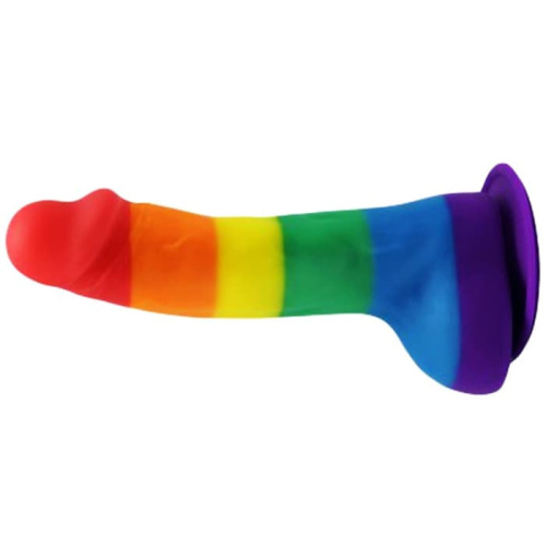 Фаллоимитатор c мошонкой Pride Dildo Silicone Rainbow, 14,5х4 см - sex-shop.ua