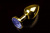 Пікантні Штучки - Мала золотиста анальна пробка з кристалом, 7,5х2,5 см (синій)
