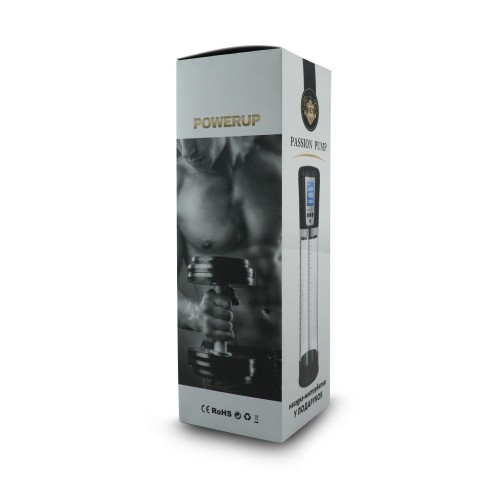 Men Powerup - Автоматическая вакуумная помпа на аккумуляторе с LED-табло, 20х5.9 см - sex-shop.ua