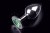 Пикантные Штучки - Большая серебристая анальная пробка с закругленным кончиком и кристаллом, 9х4 см (зеленый) - sex-shop.ua