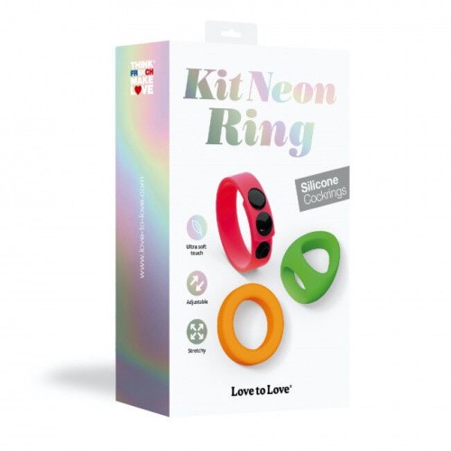 Love To Love Neon Ring Kit - набор ярких эрекционных колец - sex-shop.ua