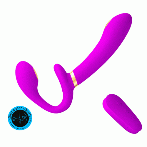 Pretty Love - Thunderbird harness-free Stimulator - Страпон безремневой, 14.8х3.8 см (фиолетовый) - sex-shop.ua