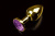 Пикантные Штучки - Малая золотистая анальная пробка с кристаллом, 7,5х2,5 см (фиолетовый) - sex-shop.ua