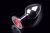 Пикантные Штучки - Большая серебристая анальная пробка с закругленным кончиком и кристаллом, 9х3,5 см (рубиновый) - sex-shop.ua
