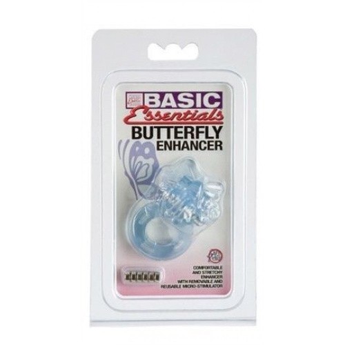 CalExotics Butterfly Enhancer - виброкольцо с бабочкой, 6х2 см (голубой) - sex-shop.ua