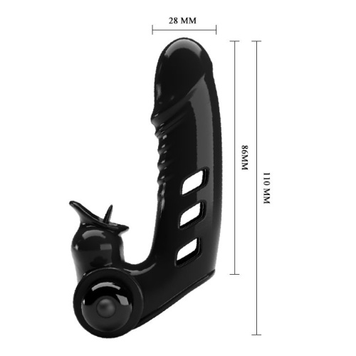 Pretty Love Corbin Finger Vibrator Black - Насадка на палець, 11х2.8 см (чорний)