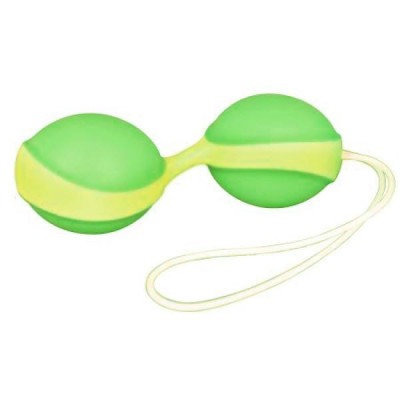 Amor Gym Balls Duo - Вагинальные шарики, 9,6х3,6 см., (зелено-жолтые) - sex-shop.ua