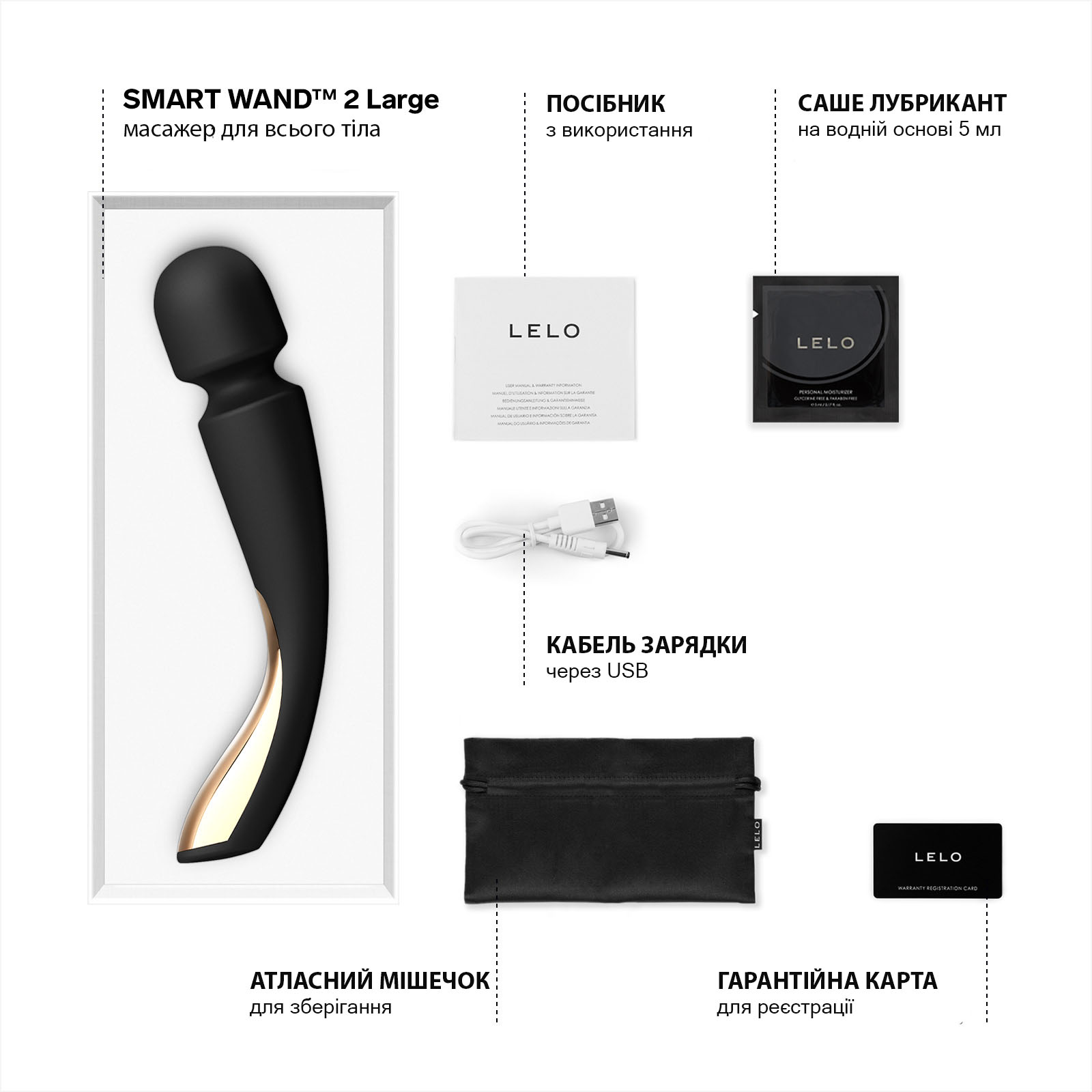 Вибратор микрофон Lelo Smart Wand 2 Large (чёрный)