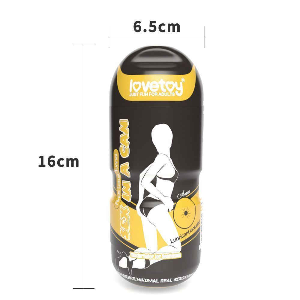 LoveToy Sex In A Can Anus Stamina Tunnel - мастурбатор анус для тренировки  выносливости, 16х6.5 см (телесный)