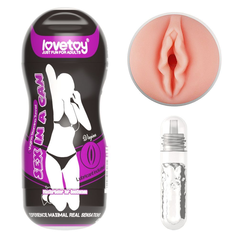 LoveToy Sex In A Can Vagina Stamina Tunnel - мастурбатор вагина для  тренировки выносливости, 16х6.5 см (телесный)