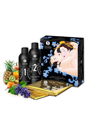 Shunga Massage Gel - набор для эротического массажа (Экзотические фрукты), 500 мл