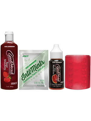 Doc Johnson GoodHead Fundamentals Kit набор для минета смазка, возбуждающие капли и мастурбатор