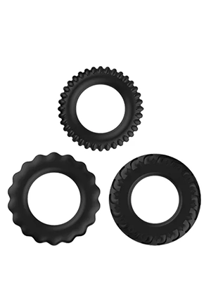 Baile Titan Cock Ring Set Blue - Эрекционные кольца, 3 шт