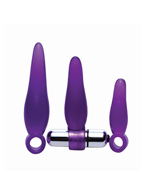 FR Vibrating Finger Rimmer Set - Набор анальных пробок с вибропулей, 3 шт