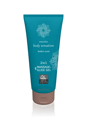 Shiatsu - Amber Scent Massage and Glide Gel 2in1 - Лубрикант та масажне масло 2 в 1, 200 мл