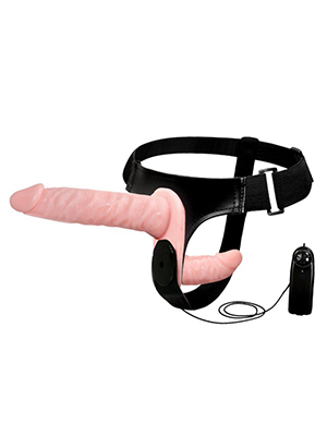 Подвійний страпон Baile Ultra Passionate Harness Doble Heads Vibrating 18 см