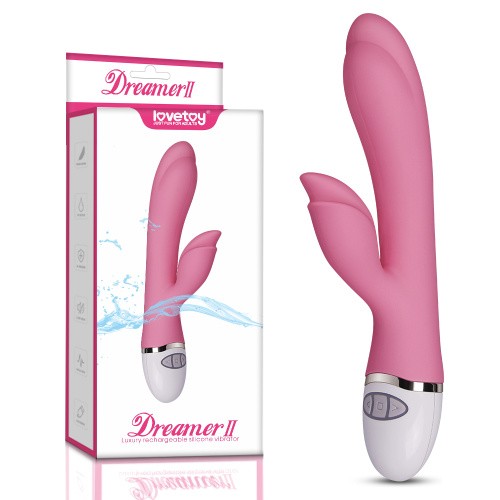 LoveToy - Dreamer II Vibrator Rose Red - Вібратор з кліторальним відростком, 21.5х3.5 ( світло-рожевий) - купити в Україні | Секс шоп SEX-SHOP.ua