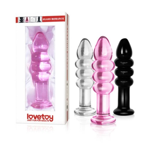 LoveToy Glass Romance 5.5 " - стеклянный фаллоимитатор, 14х3.3 см (розовый) - sex-shop.ua