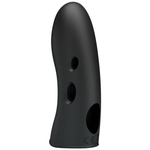 LyBaile Pretty Love Miraco Electric Vibrator Black - Вибронасадка на палец с электростимуляцией и золотом 18К, 10.5х3 см (чёрный)