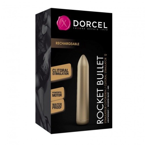 Dorcel Rocket Bullet Gold перезаряжаемая вибропуля, 8.7х1.6 см (золотистый) - sex-shop.ua