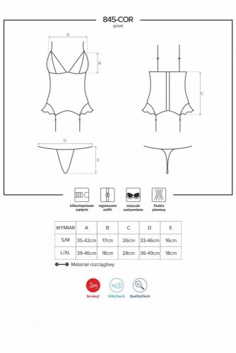 Комплект Obsessive 845-COR-5 corset  (L/XL)