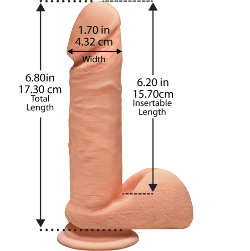 Doc Johnson The D - Perfect D - 7 Inch With Balls - фалоімітатор, 17.8х4.5 см (тілесний)