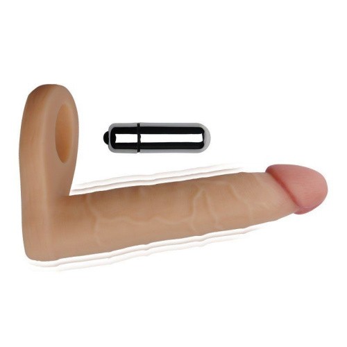 The Ultra Soft Double Vibrating Flesh 6.25 " - Насадка для двойного проникновения, 15,8 см (телесный) - sex-shop.ua