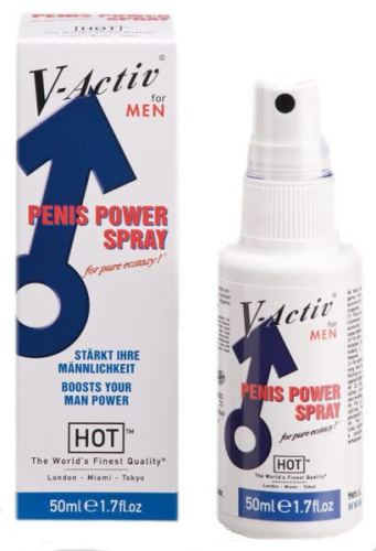 Hot V-Activ Penis Power Spray For Men - Спрей для эрекции, 50 мл - sex-shop.ua