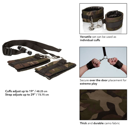 CalExotics Camo Over The Door Cuffs - наручники с фиксацией на двери, (камуфляжные)