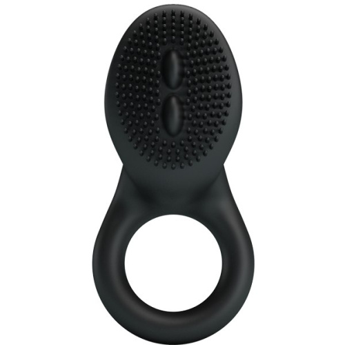 LyBaile Pretty Love Cobra Penis Ring Vibrating Black - виброкольцо со стимулятором с язычками, 5.1х2.6 см (чёрный)