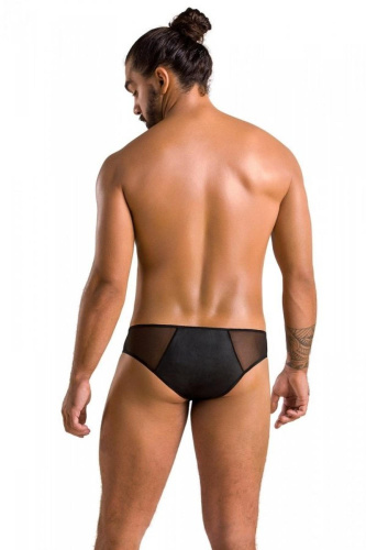 Passion - 042 SLIP TIMMY black - Сексуальные мужские трусы с молнией спереди, S/M