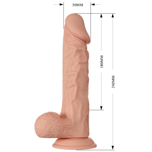 LyBaile Beautiful Encounter Buraq Dildo Flesh - Релистичный фаллоимитатор на присоске, 18 см (телесный)