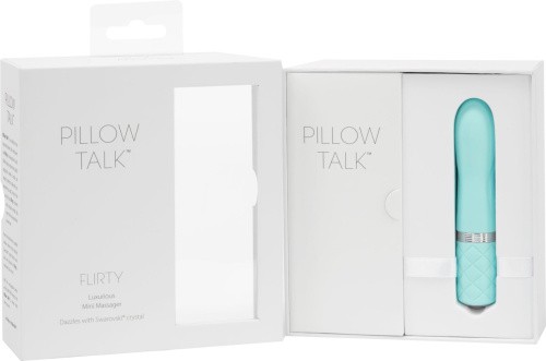 Pillow Talk Flirty Teal - Розкішний вібратор із кристалом Сваровскі, 7х2.2 см