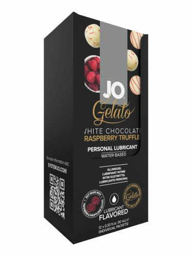 Foil Display Box - JO Gelato - White Chocolate Raspberry - Набор лубрикантов, 12 x 10 мл
