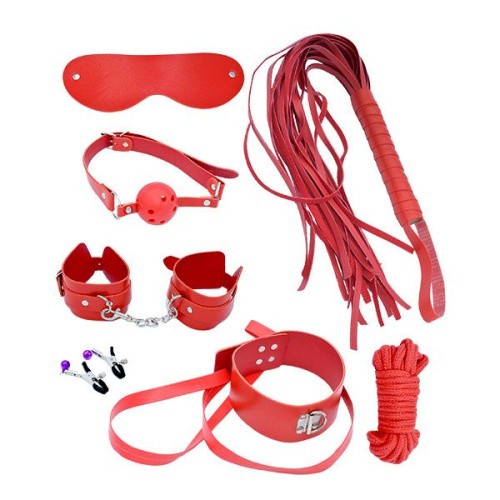 MAI - BDSM Starter kit Nº 75 - Стартовый набор БДСМ аксессуаров из 7 предметов (красный) - sex-shop.ua