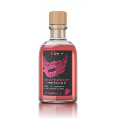 Orgie Lips Massage Kit Strawberry - массажное масло клубника, 100 мл - sex-shop.ua